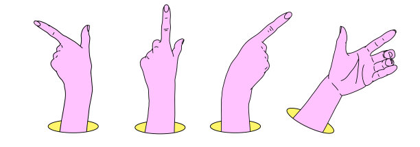 手放在不同的角度。双手表示方向。图片下载