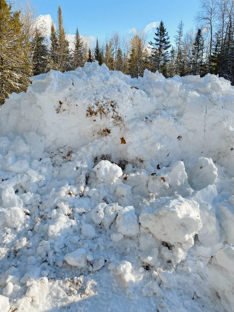 农村车道上的扫雪机。图片下载