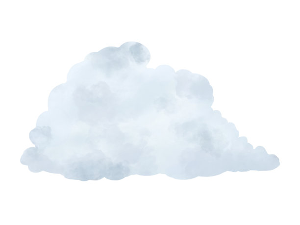 现实水彩云孤立在白色背景ep08图片下载