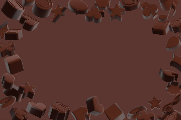 剪贴艺术的各种巧克力框架背景图片下载