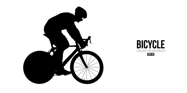 一个公路自行车赛车手的抽象剪影，男子是骑在运动自行车孤立的白色背景。自行车运动交通工具。矢量图图片下载