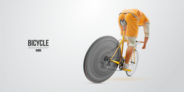 一个公路自行车赛车手的现实剪影，人是骑在运动自行车孤立的白色背景。?自行车运动交通工具。矢量图图片下载