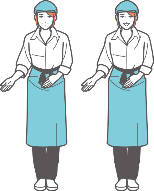 女快餐服务员推荐，全身丰满。图片下载