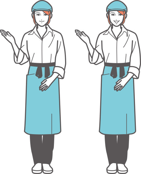 快餐女服务员引导，全身饱满。图片下载