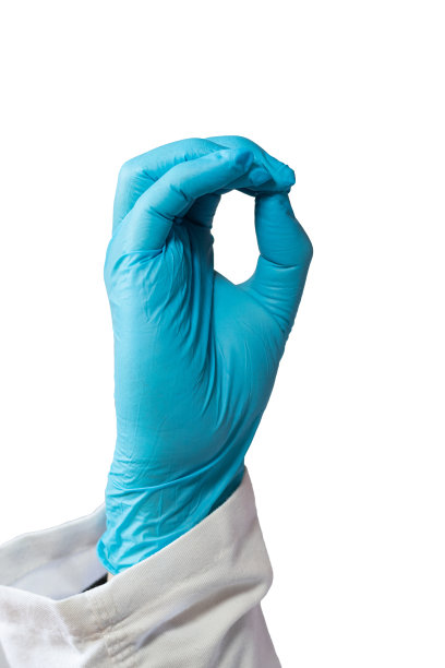 戴着手术手套的医生的手用手语做字母o图片下载