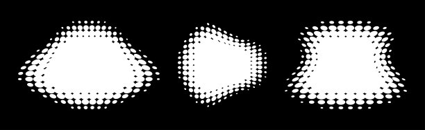 设置白色半色调圆点弯曲渐变图案纹理背景。曲线点状点采用半色调圆点光栅纹理。向量会徽。标志半色调集合。销售的横幅。向量图片下载