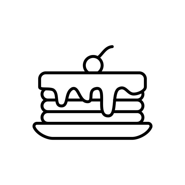 煎饼图标标志设计矢量模板插图标志和符号像素完美图片下载