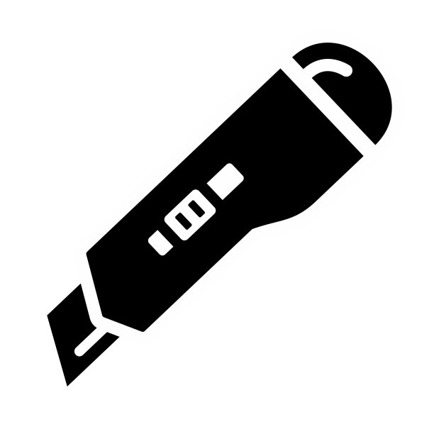 刀具简单平面图标矢量插图图片下载