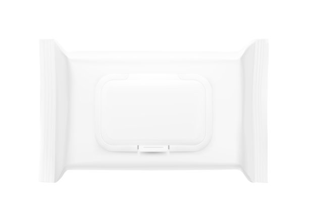 现实的湿巾流袋模型。图片下载