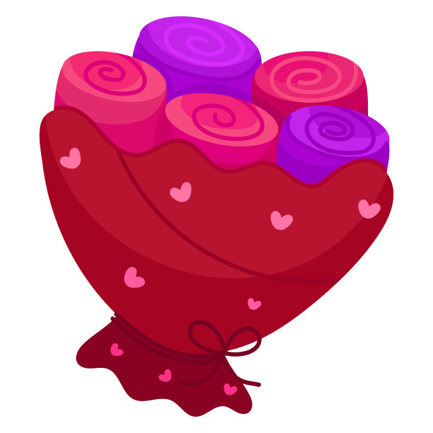 手绘鲜花 情人节。矢量插图剪贴艺术。可爱元素用于贺卡、海报、贴纸和季节性设计。孤立在白色背景上。图片下载