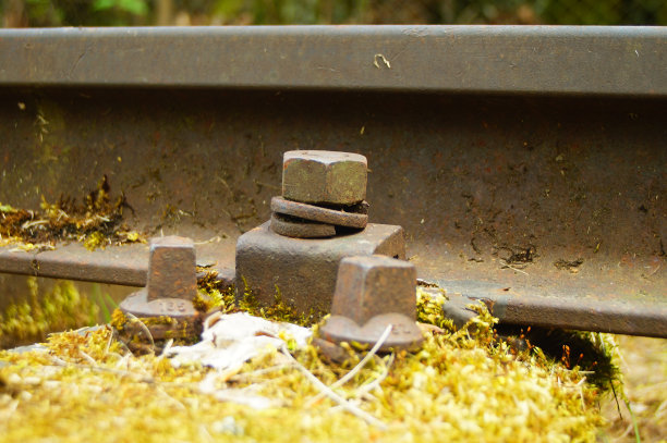 轨道紧固的特写图片下载