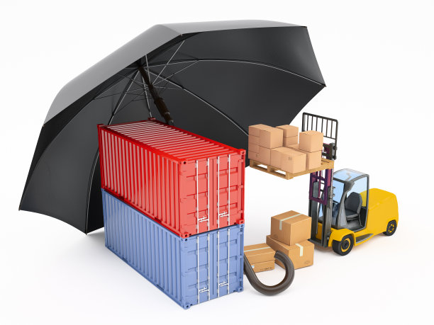 物流保护概念集装箱升降机及伞下货箱图片下载