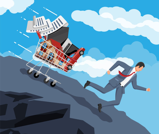 商人逃离购物车图片下载
