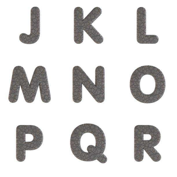 大象字体3D渲染集，包括字母，数字和标点符号图片下载