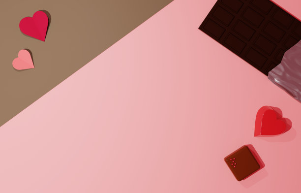 一组巧克力的3D图像图片下载