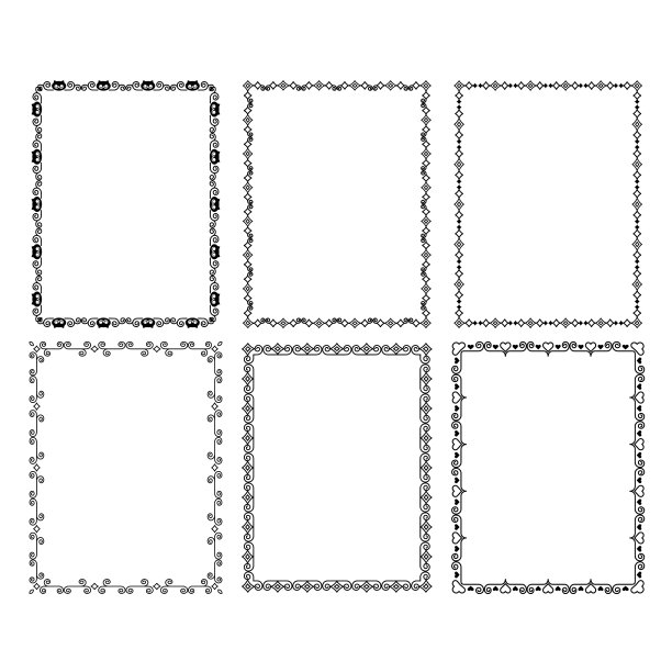 矢量帧在白色背景上的黑色图片下载