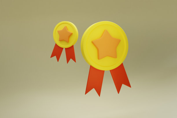 集庆典装饰设计。网上银行3d概念。商业成功的概念。金奖得主。颁奖典礼背景。3d渲染插图。图片下载