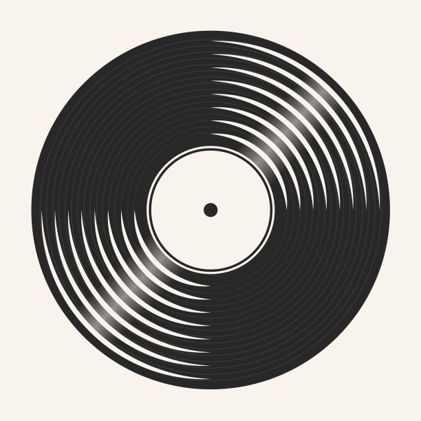 乙烯基板盘隔离。音乐复古偶像。的向量。图片下载