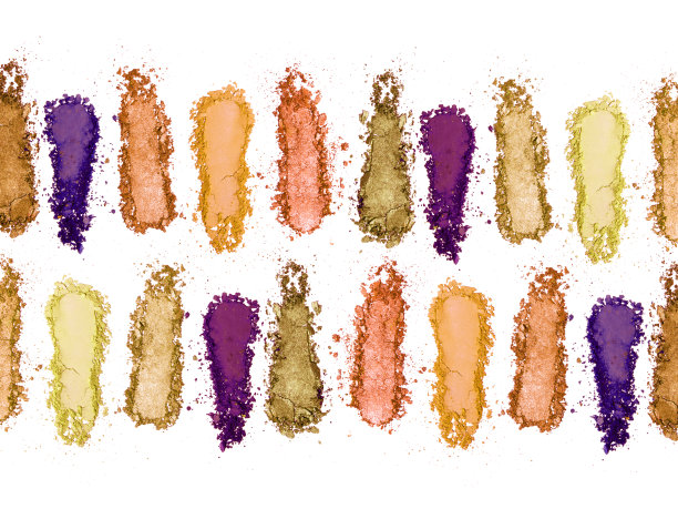 粉碎多色眼影在白色背景图片下载