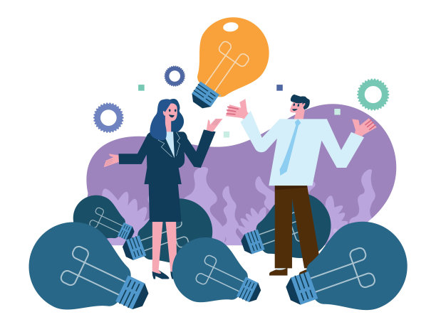 业务团队寻找业务增长的想法。商业创意理念。平面插图矢量设计图片下载