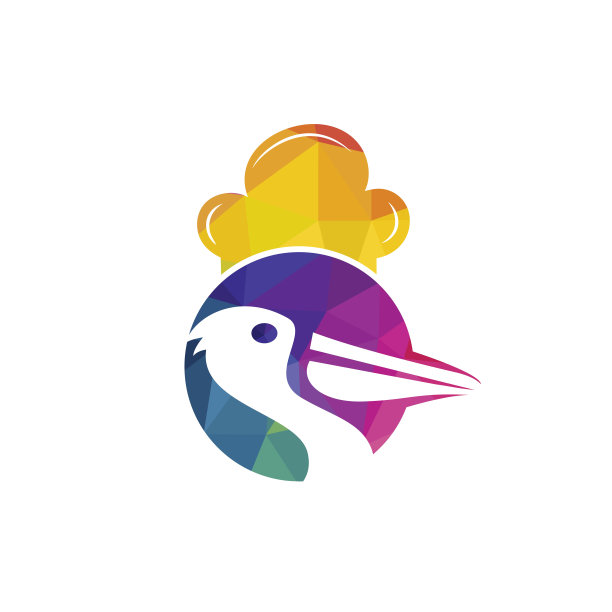 鹈鹕厨师矢量标志设计模板。图片下载