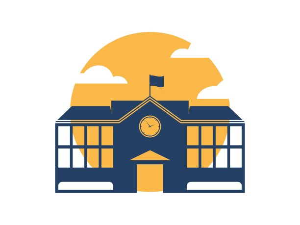 后面有太阳的教学楼图片下载