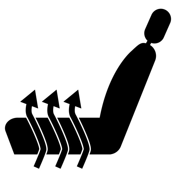 白色背景上的加热座椅图标。加热座高。平的风格。图片下载