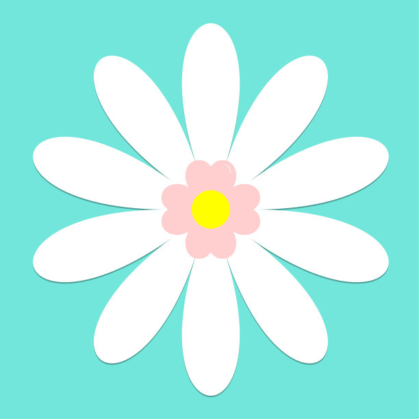 矢量插图雏菊花春天绿色的背景，美丽的洋甘菊花孤立图片下载