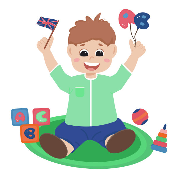 学龄前男孩学习英语读写能力图片下载