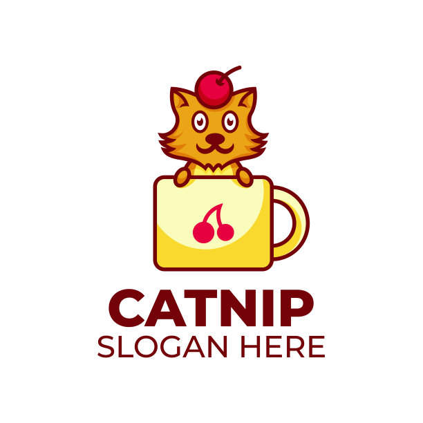 猫杯设计插图模板图片下载