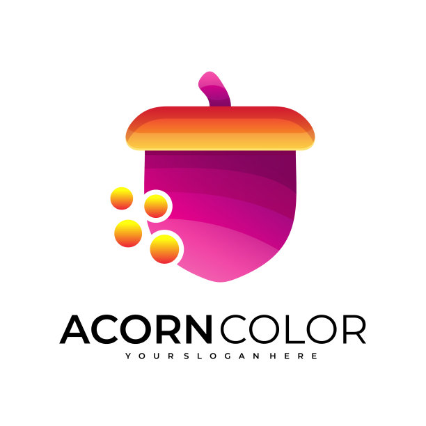 橡子螺母图标渐变颜色模板图片下载