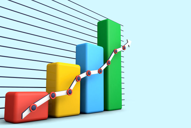 财务图表的3D插图。看涨投资图表，股票交易所，货币，硬币图片下载