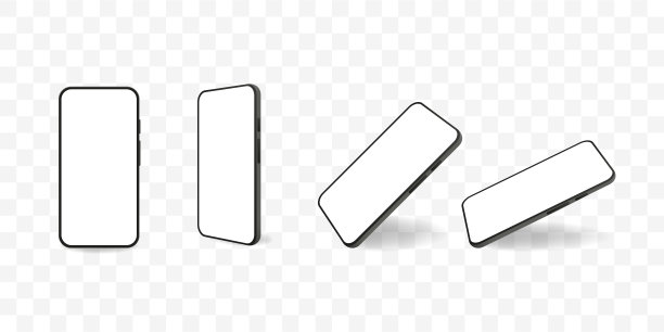 手机模拟透视，智能设备矢量插图。手机设备设置。图片下载