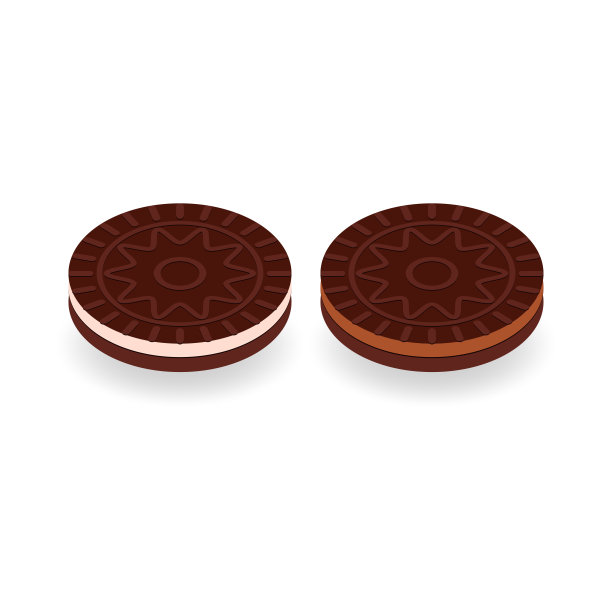 三明治——巧克力饼干加黄油和焦糖奶油。图片下载