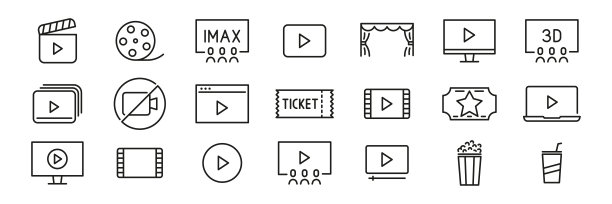 电影电影院线图标集图片下载