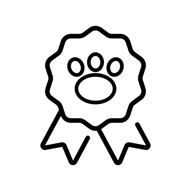 成就线图标。宠物，爪子，动物表演，奖励，荣誉，领导，奖杯，冠军，领导，赢家，最喜欢的，比赛，尊重，最好的，奖牌。成功的概念。矢量黑线图标图片下载