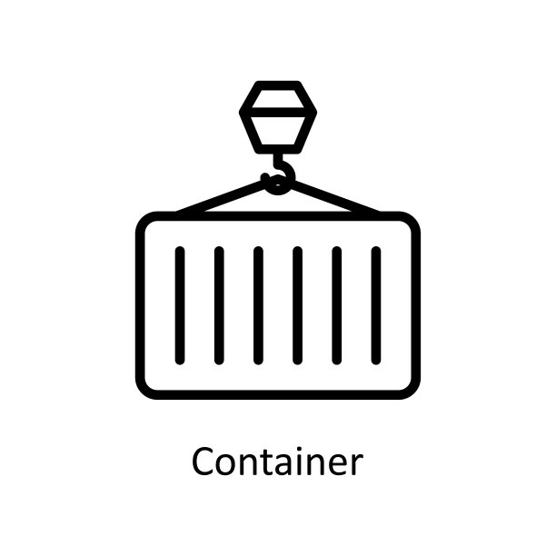 容器矢量轮廓图标设计说明。白色背景EPS 10文件上的产品管理符号图片下载