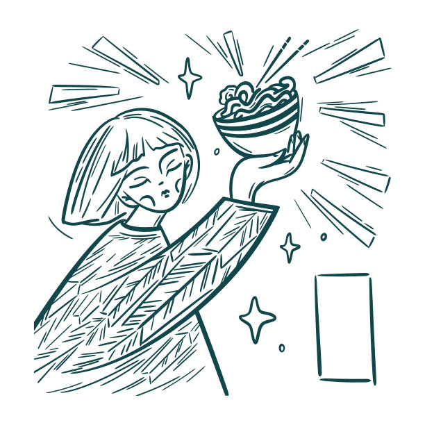 吃拉面的女孩图片下载