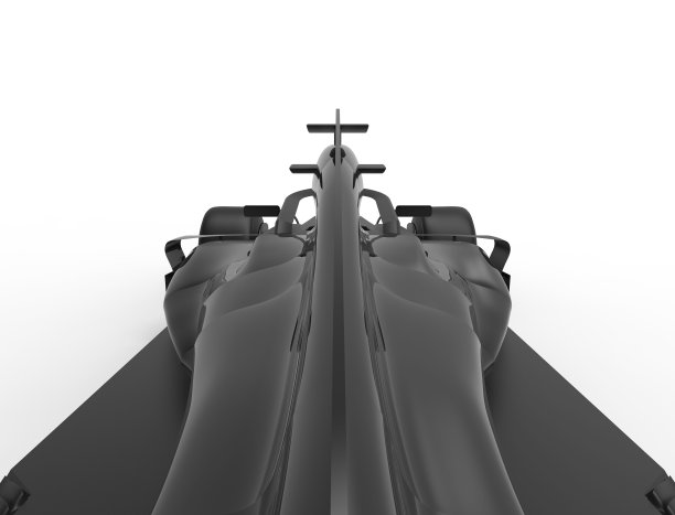 三维渲染的现代全黑方程式赛车赛车孤立在白色背景图片下载