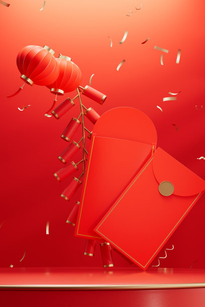 3d渲染中国新年红包图片下载