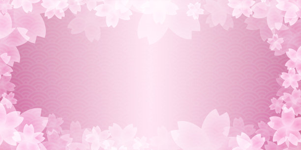 蓝色的海浪图案。粉红色的春天颜色背景插图。日本樱花的传统图案背景。图片下载