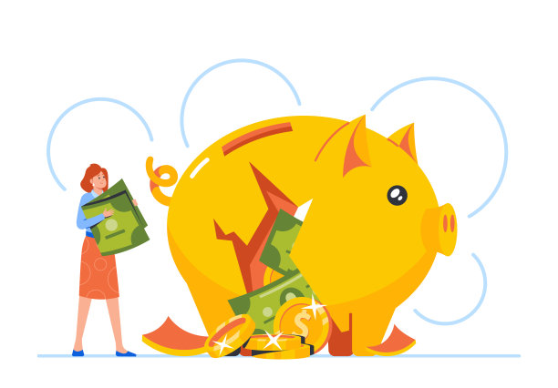 财务问题，金钱损失，投资危机，财务破产，低收入，债务概念与破碎的存钱罐图片下载