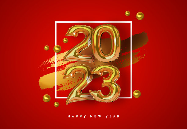2023年新年金3d号红色背景图片下载
