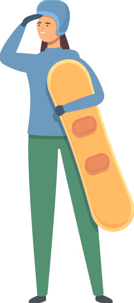 活跃的单板滑雪教练图标卡通图片下载