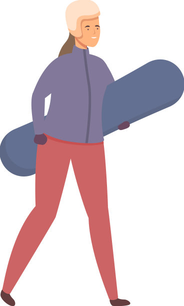 单板滑雪极限图标卡通教练图片下载