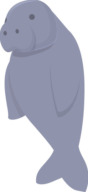 水下儒艮图标卡通海洋宝宝图片下载