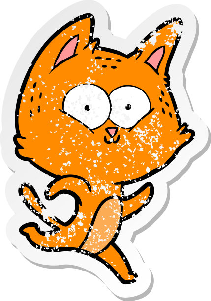 心疼的贴纸卡通猫跑图片下载