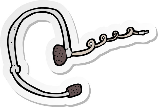 卡通呼叫中心耳机贴纸图片下载