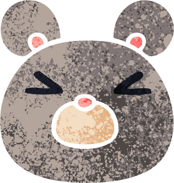 复古插画风格古怪的卡通老鼠脸图片下载