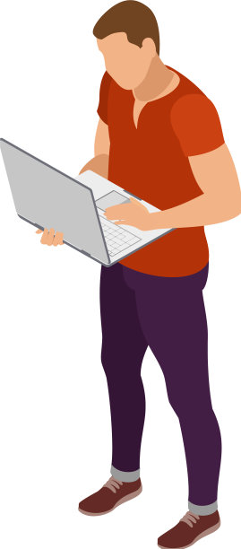 站立的自由职业者工作组成图片下载